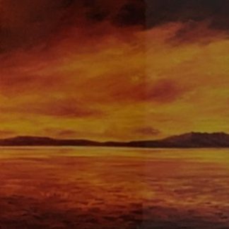 'Sunset Over Arran' Ceramic Tile