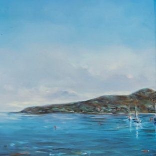 'Boats in the Bay, Lamlash' Ceramic Tile