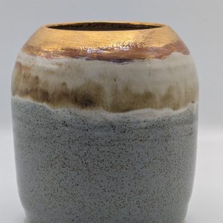 Speckled Cream Vase with Gold Lip